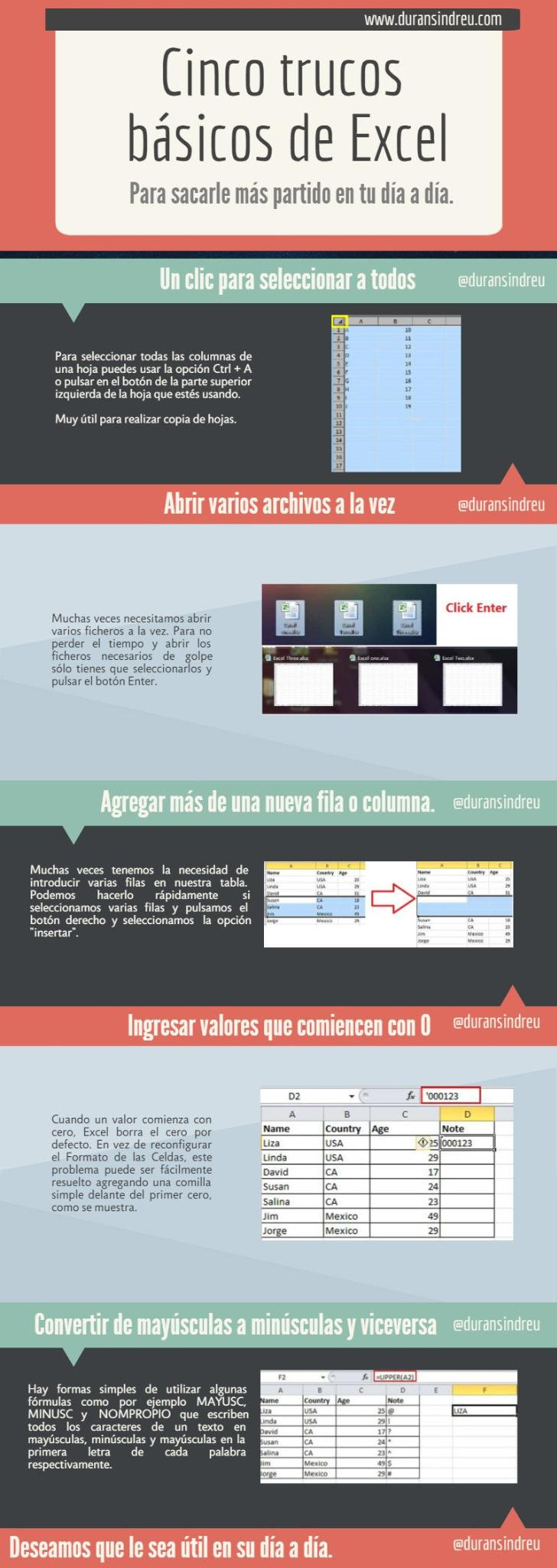 5 trucos básicos de Excel