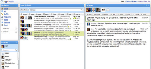 Ivan's Google Wave pane