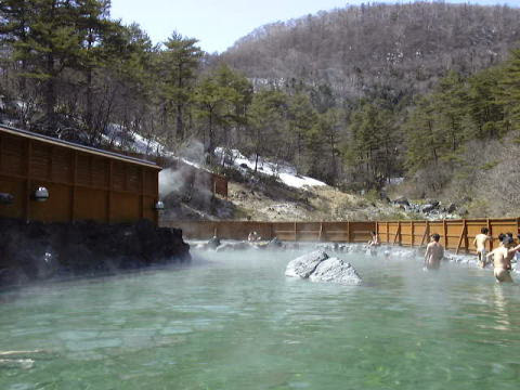 草津温泉 西の河原露天風呂 ばらと温泉と日本酒ラベル