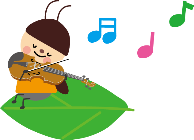 虫の音楽会のイラスト 無料イラスト素材