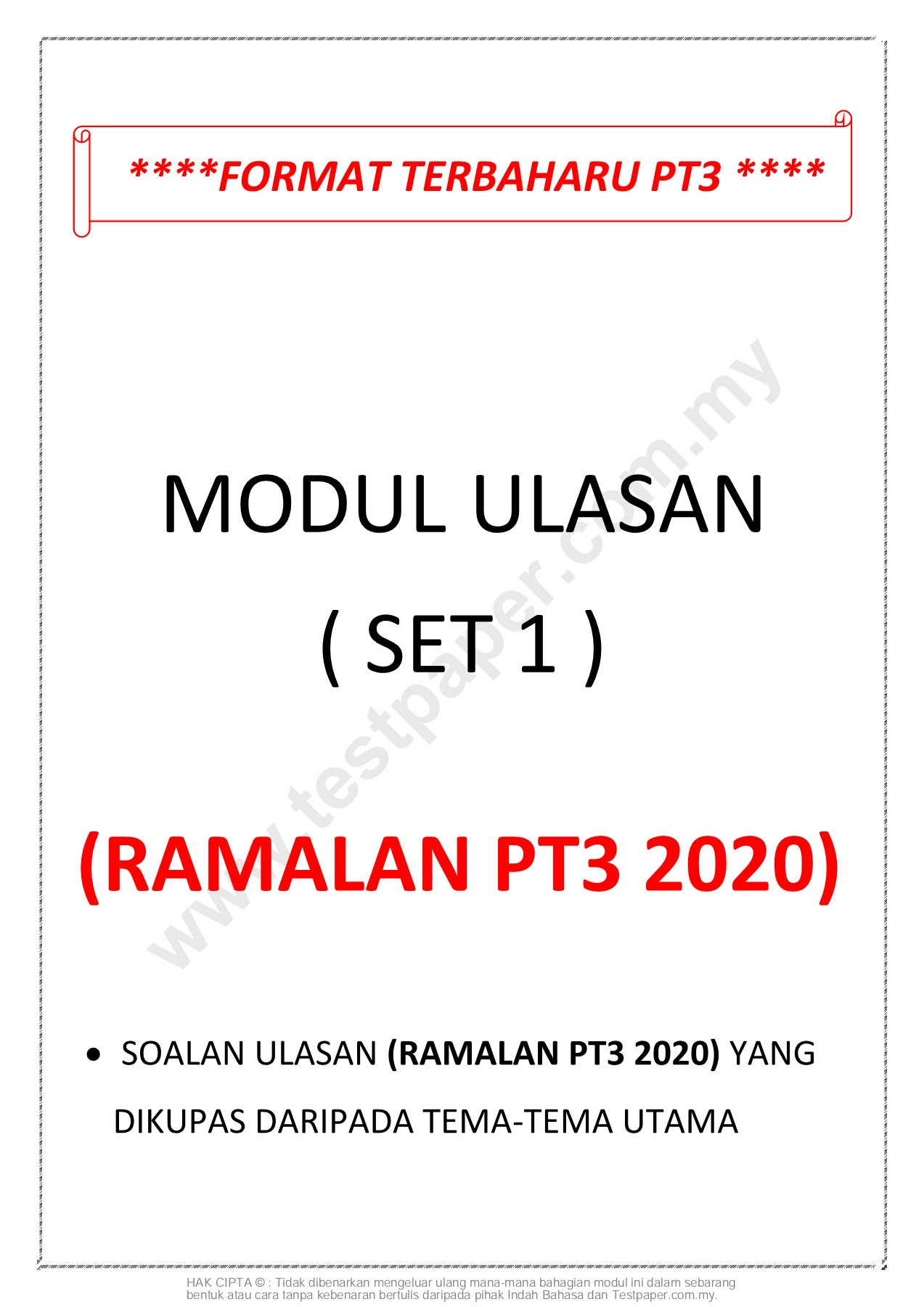Ramalan Pt3 2020 Bahasa Melayu 5 Modul Ulasan Pdf