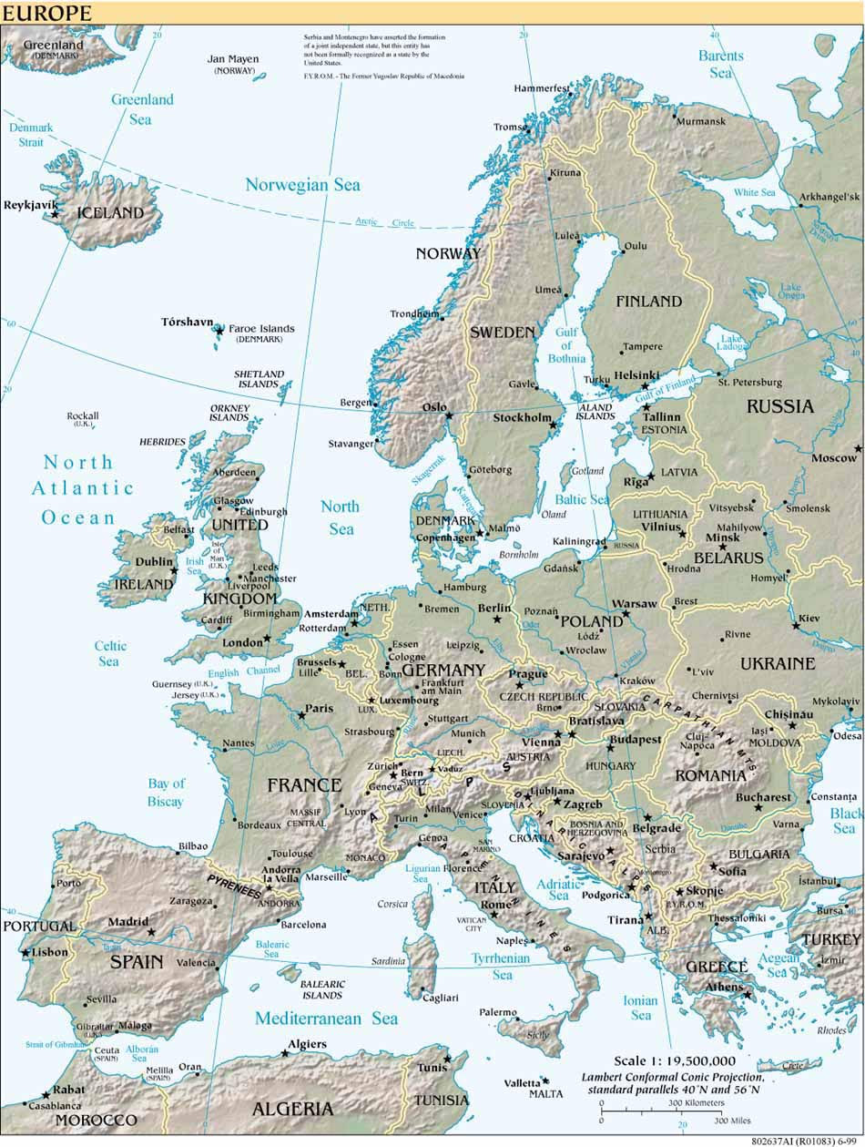 Map Of Europes Capitals