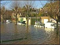 Calle inundada.