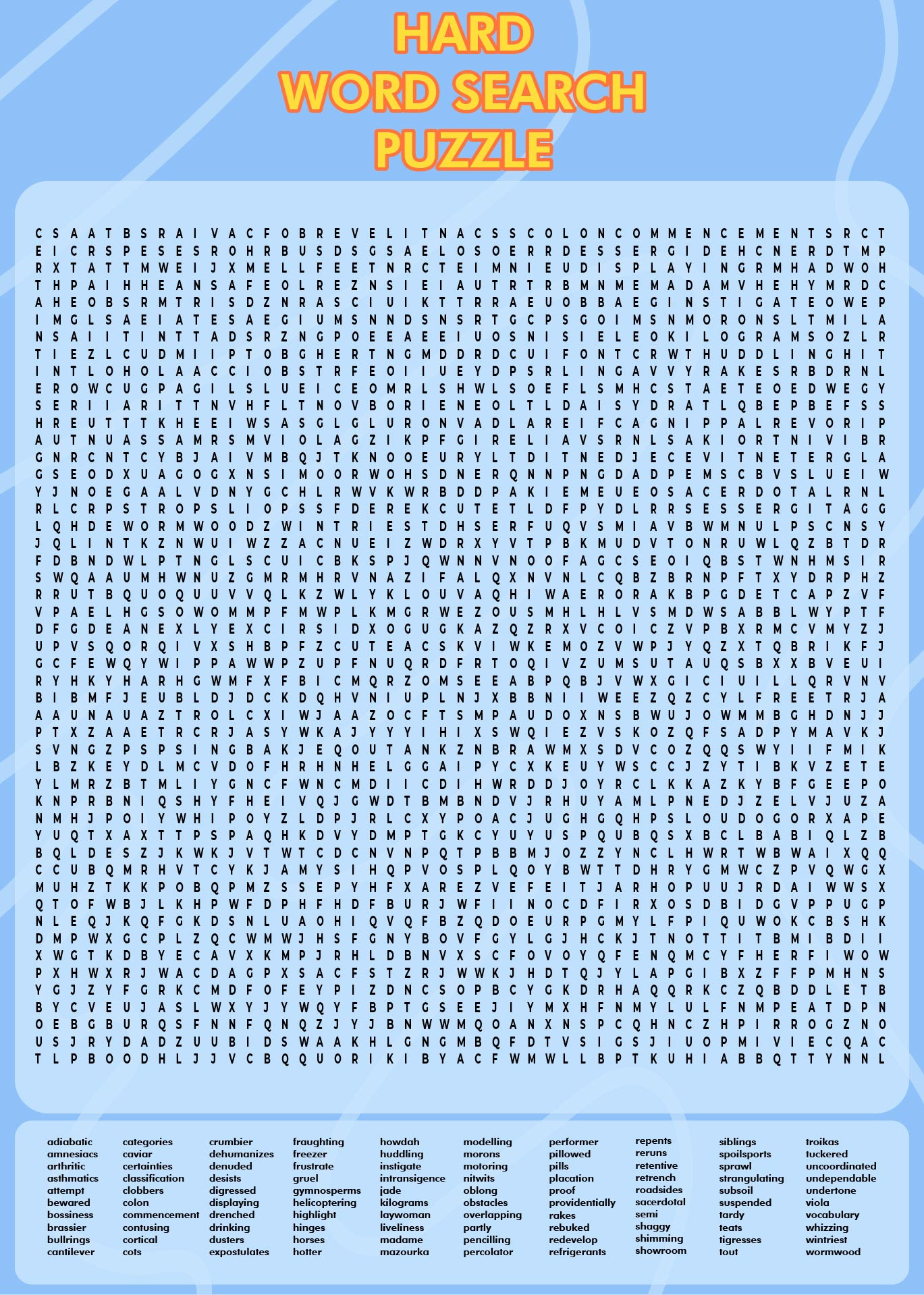 8 Best Images of Very Hard Word Searches Printable - Hard ...