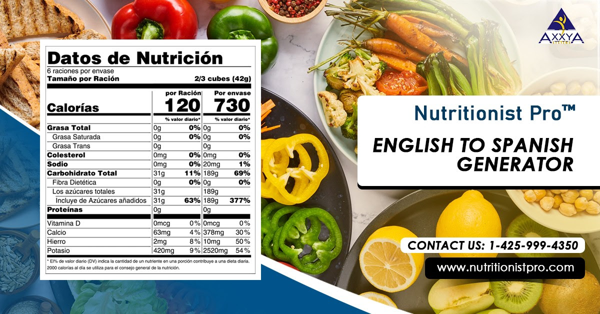 Generate Food Labels in English and Spanish