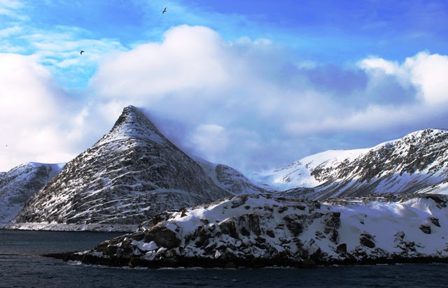 Havoysund from Hurtigruten ship Norway Scandinavia