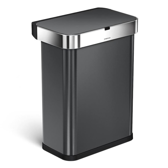 black stainless steel fridge