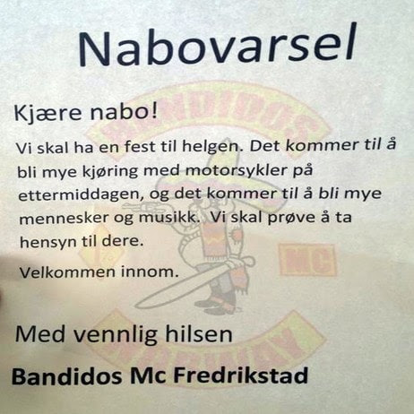 Nabovarsel fest mal – Familie hjørne