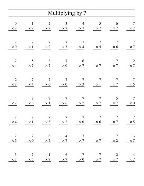 With the right approach, these worksheets can be used to help students learn and retain information in an effective way. printable multiplication worksheets 7s printablemultiplicationcom