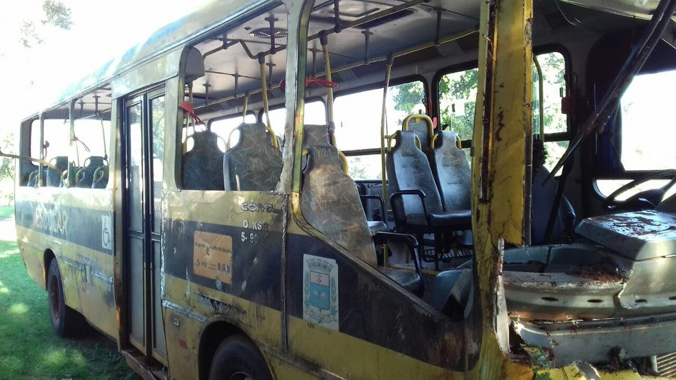 Ônibus levava 28 pessoas, segundo a PRE (Foto: Divulgação/ PRF )