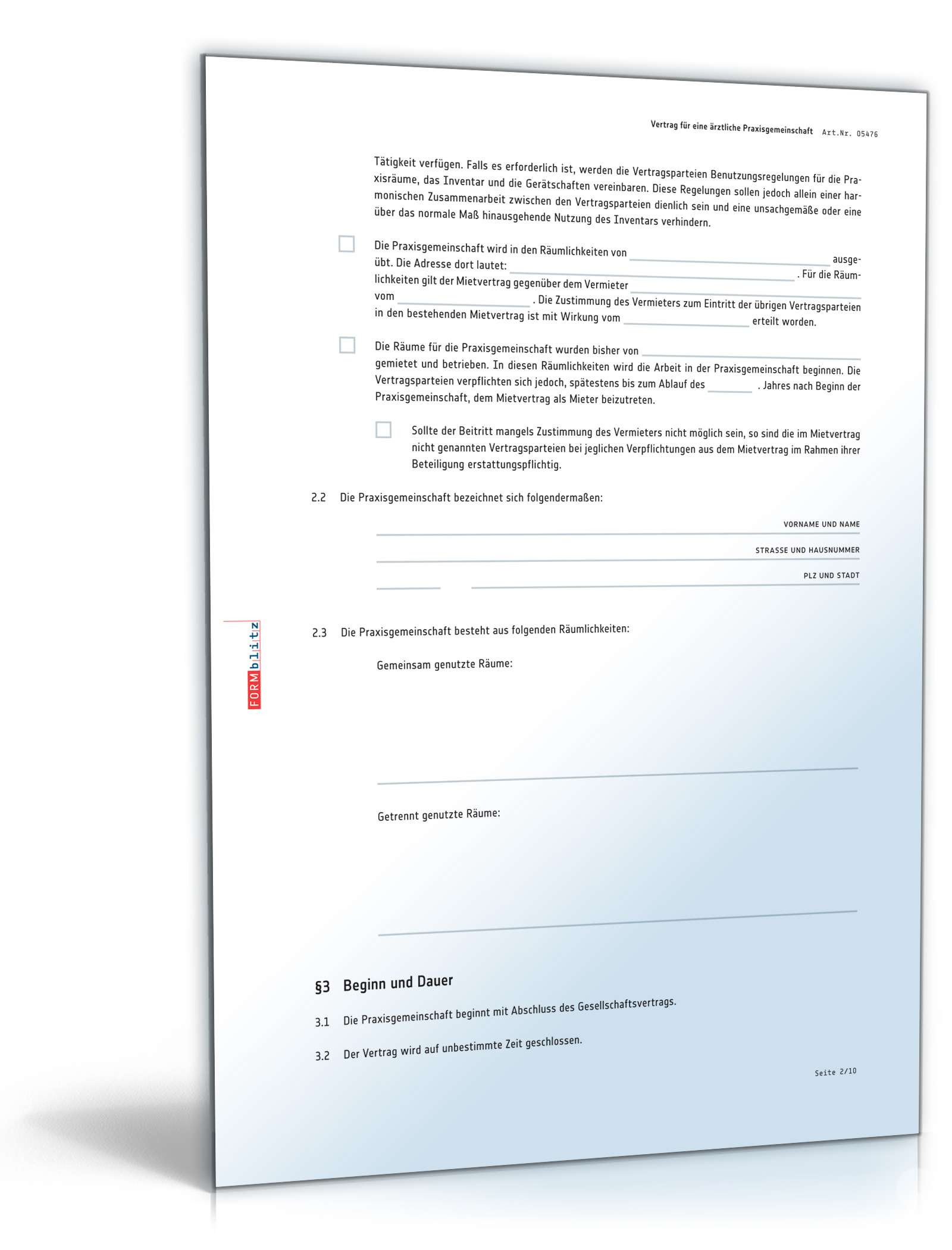Vertrag Praxisgemeinschaft: Rechtssicheres Muster zum Download