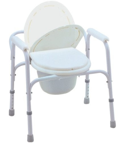 Bedside Commode/Toilet Seat/Safety Rails - All in One Commode