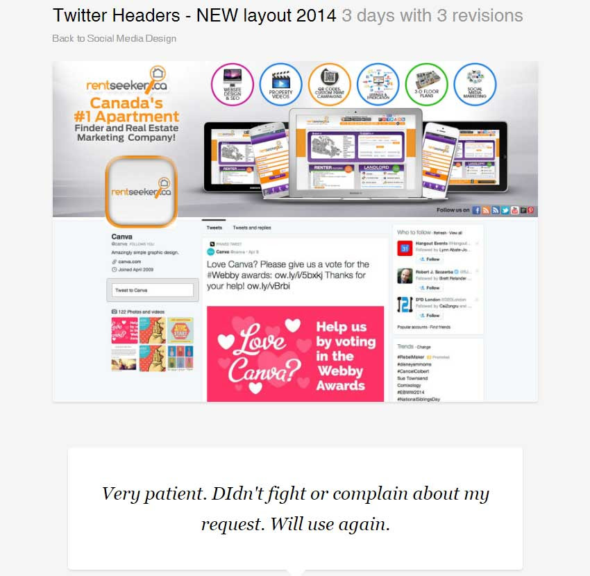 Twitter Headers - NEW layout 2014 by BannerDesignCo