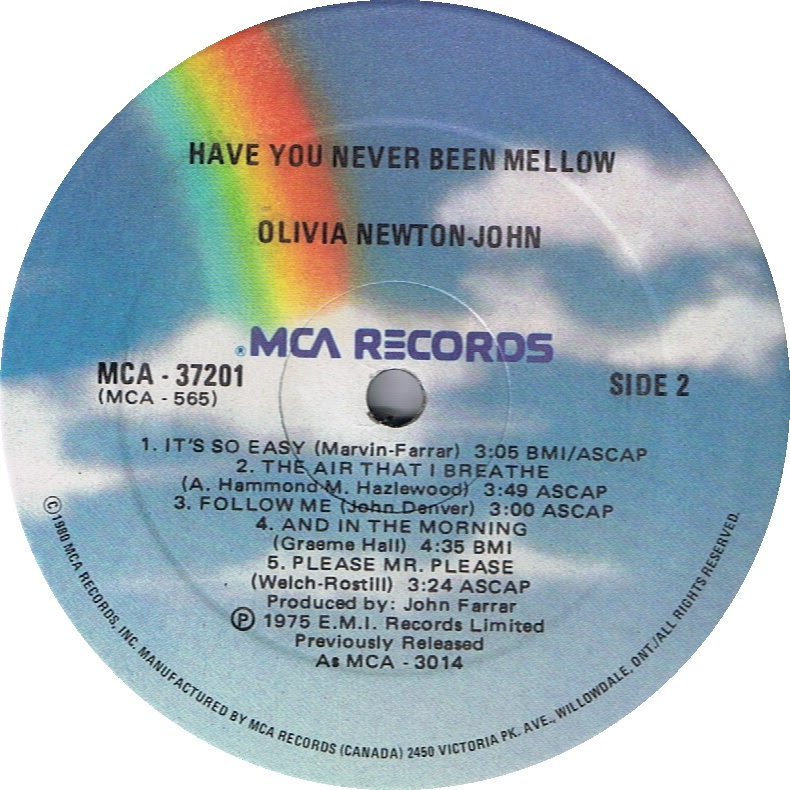 Vinyl Album Olivia Newton John Have You Never Been Mellow Mca Canada