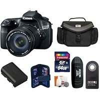 Canon EOS 60D DSLR Camera Kit with Canon EF-S 18-135mm Lens + 64GB Master Kit -- Includes: + Large Vidpro Camera and Lens Case + Extra High Capacity Lithium-Ion Battery Pack + Transcend 64 GB Class 10 SDXC Memory Card + Card Reader + Memory Card Case + Zeikos Shutter Release + Digital Camera Cleaning Kit