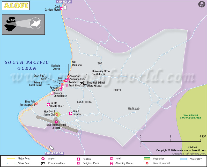 Alofi Map | Map of Alofi City, Niue