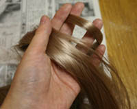 球体関節人形の作り方 17 髪貼り