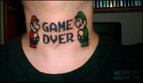 mario neck tattoo 