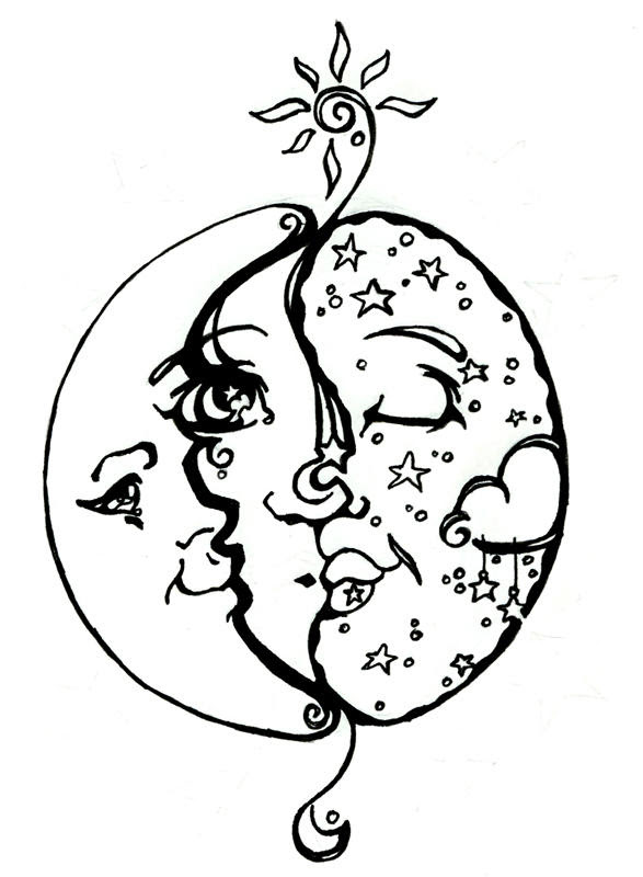 sun and moon tattoos