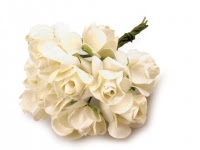 Kwiaty papierowe 2cm 12szt, róża- kremowa