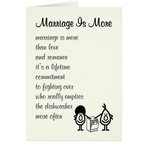 Marriage Is More funny wedding anniversary poem Card Marriage Is More funny wedding anniversary poem Card