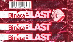 Cinnamon Binaca Blast gum wrapper