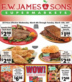 EW James & Sons Supermarket Weekly Ad Sale Specials