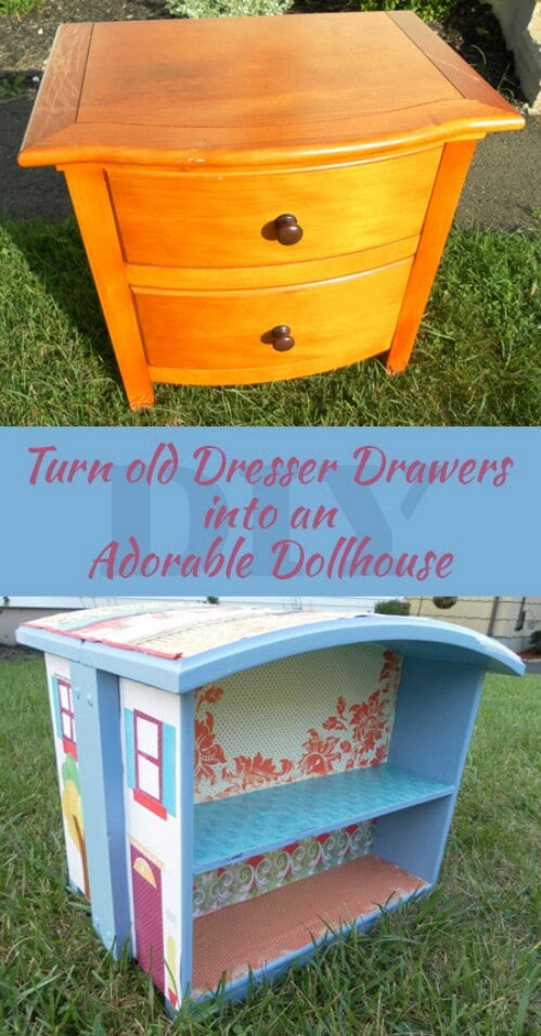5 Adorable Ways to Repurpose Old Dressers Into Dollhouses 