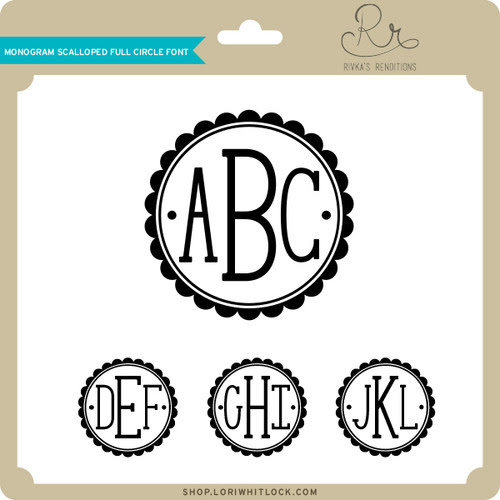 Download Monogram Scalloped Full Circle Font - Lori Whitlock's SVG Shop