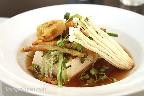 Miso Tofu with vegetable tempura