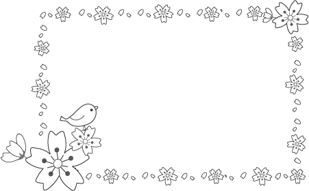 飾り枠 ライン 無料イラスト素材 桜