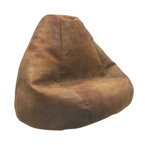 Cyber Monday Soft Leather Luxe Bean Bag  Extra Large, Tobacco Deals