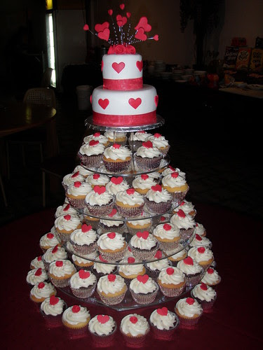 mossy's Masterpiece Valentines day wedding with hearts & ribbon rose 