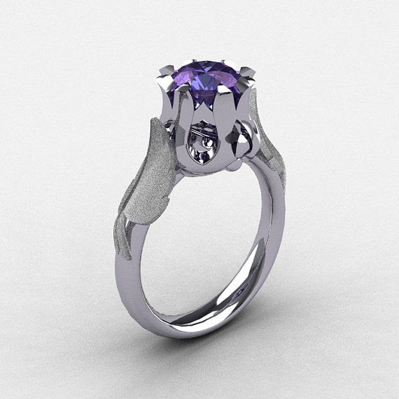 Natures Nouveau 18K White Gold Alexandrite Wedding by artmasters, $899 ...
