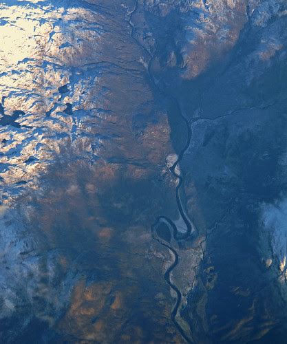Scottish river, aerial photo