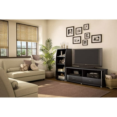 South Shore City Life Collection TV Stand (60;;) and Media Tower Set, Black