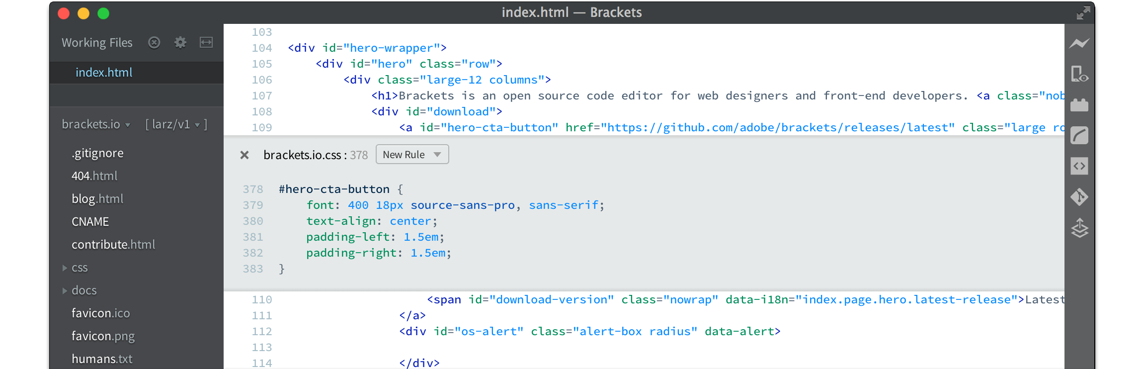 Brackets A Modern Open Source Code Editor That Understands Web Design