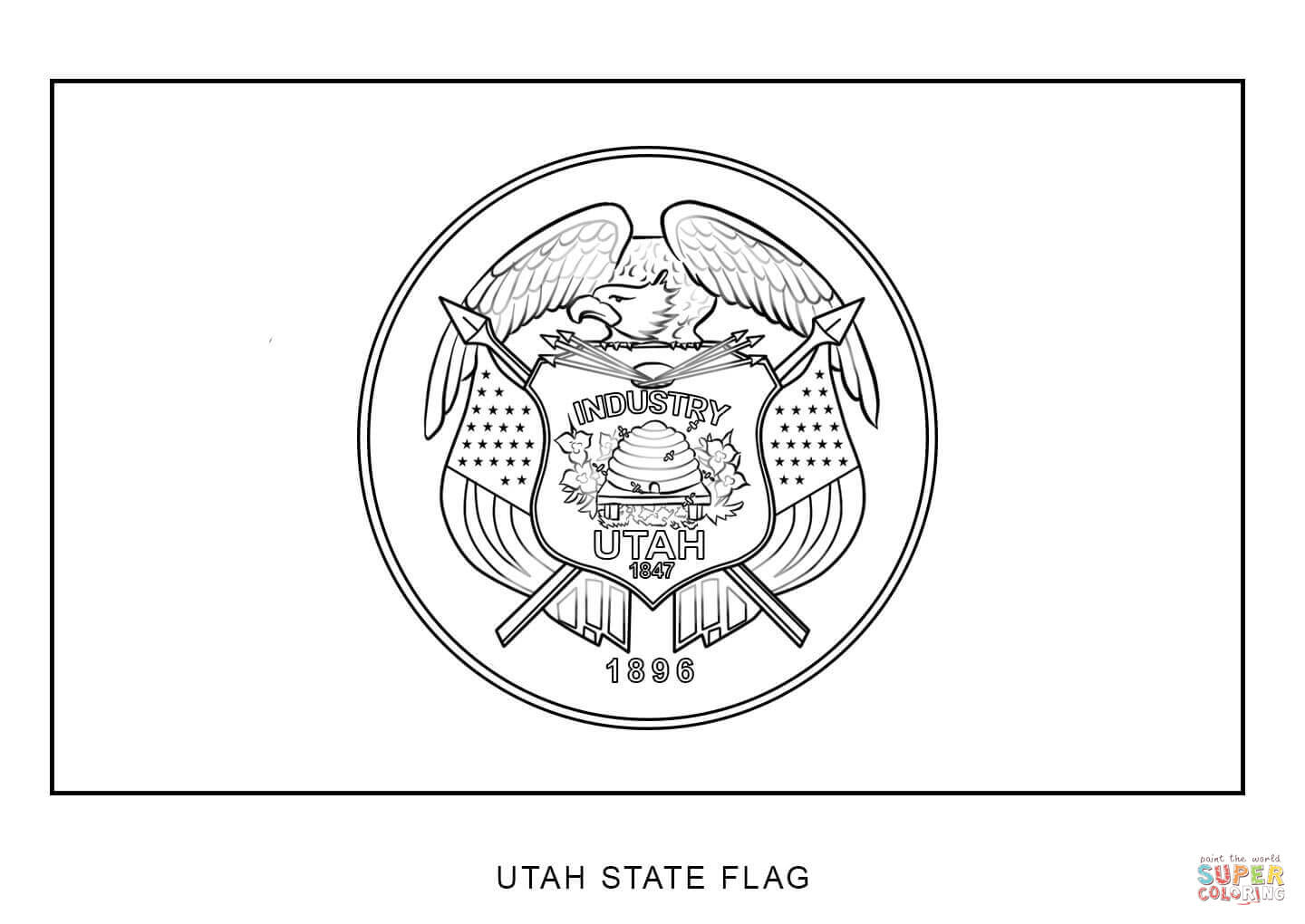 Download Utah State Flag coloring page | Free Printable Coloring Pages