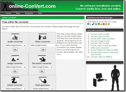 Convertire file e formati online di tutti i tipi con Online-Convert