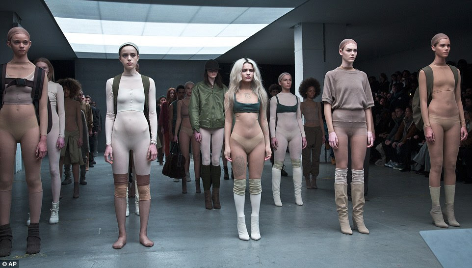 Not a lot of movement here: The models stood side by side and in a row like they were zombies