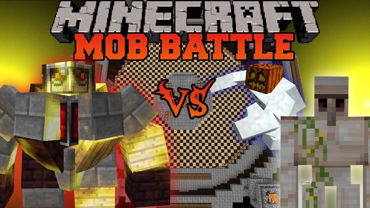 BIG Golem Vs. Iron Golem and Mutant Snow Golem - Minecraft 