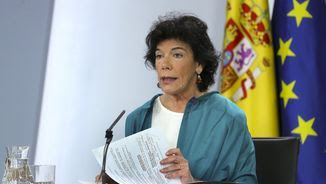 La ministra portaveu, Isabel Celaá, aquest divendres després del consell de ministres (EFE)
