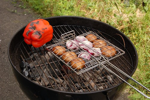Grilling veg for sandwiches