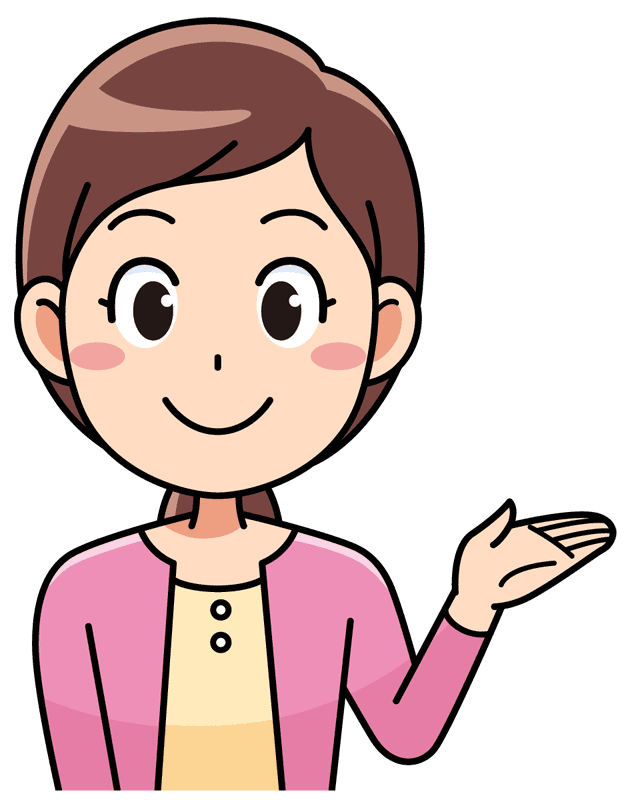 案内する笑顔の主婦 無料イラスト素材 イラスト素材図鑑