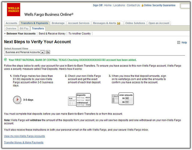 Initiate Wells Fargo Verification