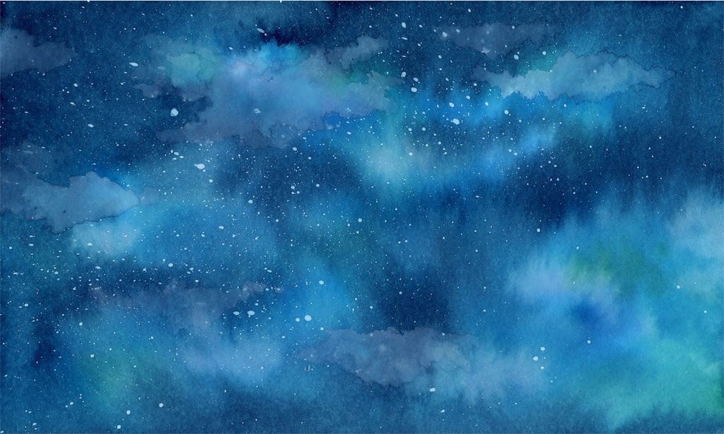 メイキング カラーインクと水彩で星空 Souko