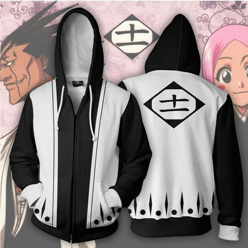 Japanese Anime Anime Bleach ざらき けんぱち Cosplay Hoodies Sweatshirts Coat Jacket Christmas Gift Other Anime Collectibles