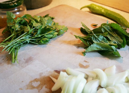making persian lamb and celery stew