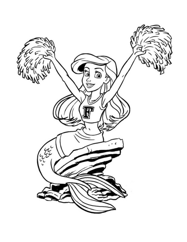 Cheerleaders Coloring Pages for childrens printable for free