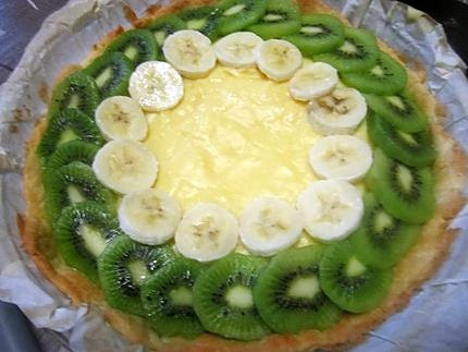 Recette De Tarte Aux Kiwis Bananes Sur Une Creme Patissiere Par Cuisinette
